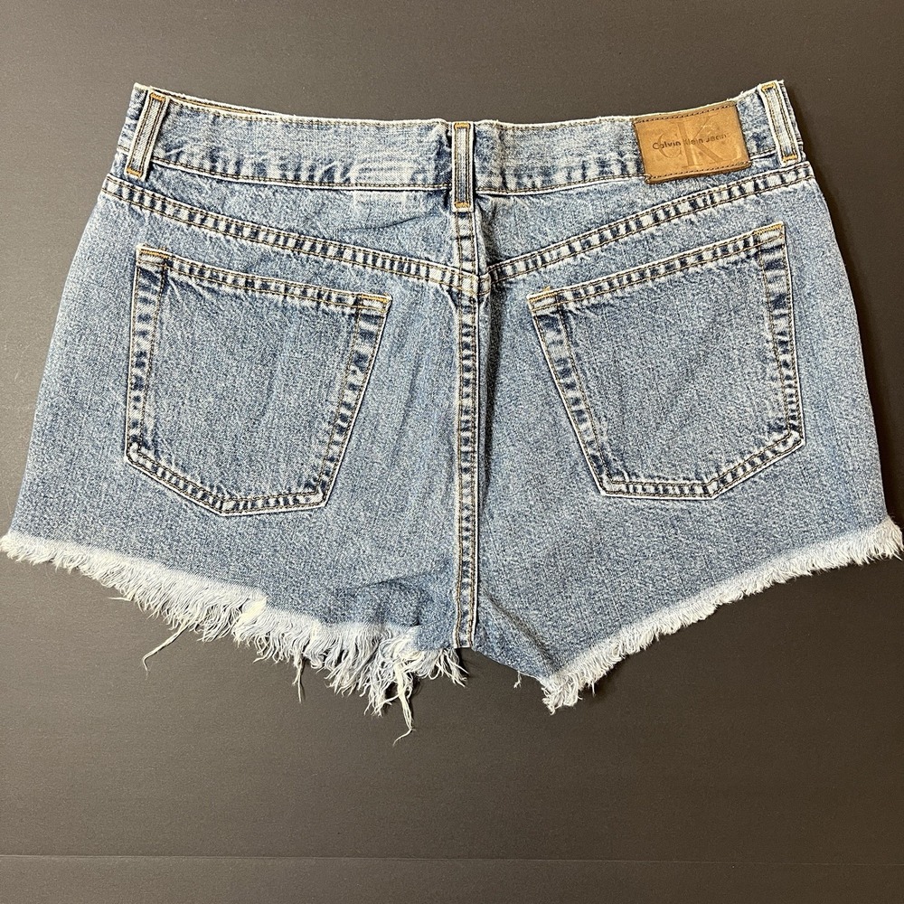 Vintage Calvin Klein Distressed Cutoff Jean Shorts Women's 13 90s Ripped